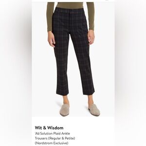 Wit & Wisdom 'Ab'Solution Plaid Ankle Trousers 
(Nordstrom Exclusive)